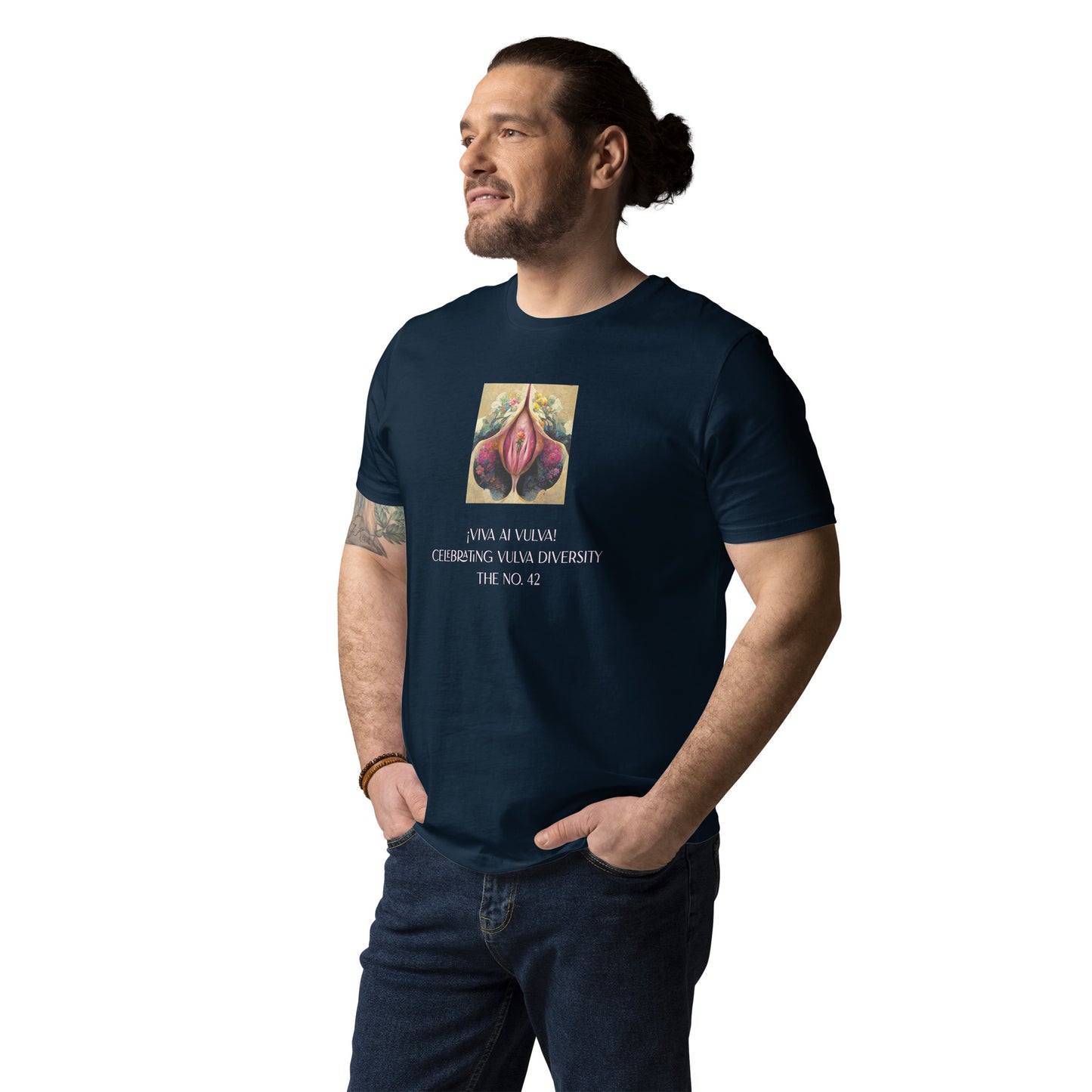 ¡Viva AI Vulva! - The No. 42 - Unisex organic cotton t-shirt - french navy